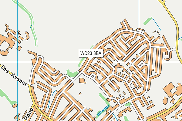 WD23 3BA map - OS VectorMap District (Ordnance Survey)