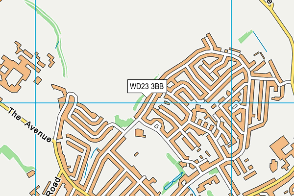 WD23 3BB map - OS VectorMap District (Ordnance Survey)