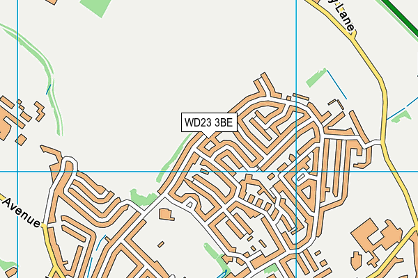 WD23 3BE map - OS VectorMap District (Ordnance Survey)