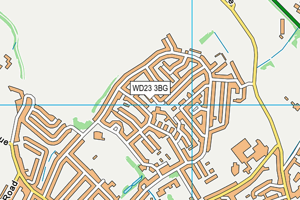 WD23 3BG map - OS VectorMap District (Ordnance Survey)