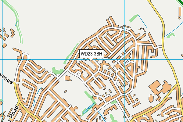 WD23 3BH map - OS VectorMap District (Ordnance Survey)