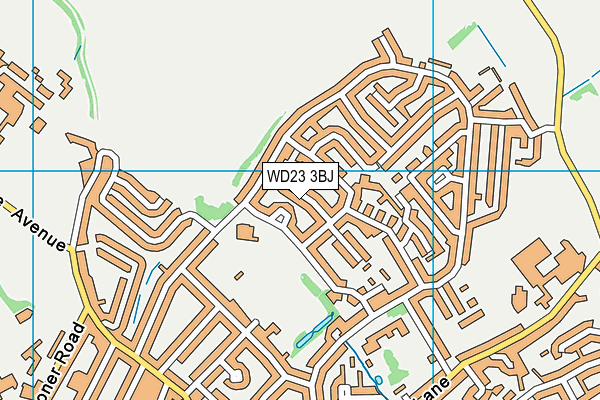 WD23 3BJ map - OS VectorMap District (Ordnance Survey)