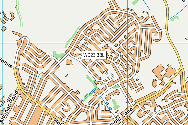 WD23 3BL map - OS VectorMap District (Ordnance Survey)