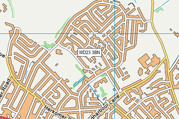 WD23 3BN map - OS VectorMap District (Ordnance Survey)
