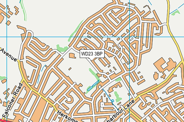 WD23 3BP map - OS VectorMap District (Ordnance Survey)