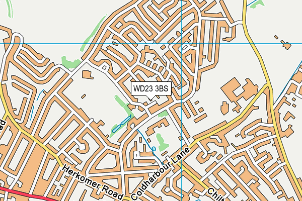 WD23 3BS map - OS VectorMap District (Ordnance Survey)