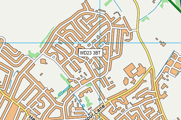 WD23 3BT map - OS VectorMap District (Ordnance Survey)