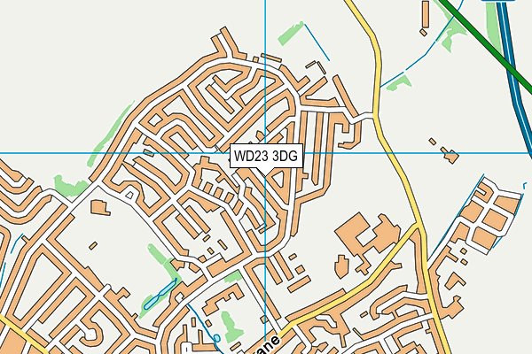 WD23 3DG map - OS VectorMap District (Ordnance Survey)