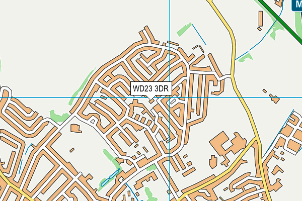 WD23 3DR map - OS VectorMap District (Ordnance Survey)