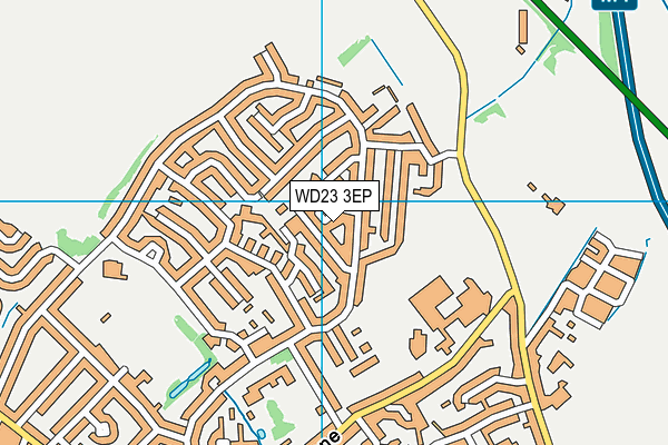 WD23 3EP map - OS VectorMap District (Ordnance Survey)