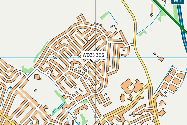 WD23 3ES map - OS VectorMap District (Ordnance Survey)