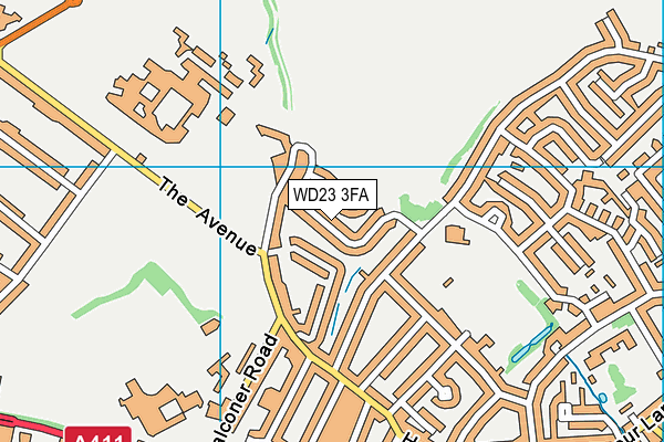 WD23 3FA map - OS VectorMap District (Ordnance Survey)
