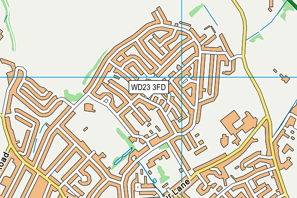 WD23 3FD map - OS VectorMap District (Ordnance Survey)