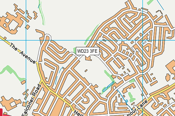 Bournehall Primary School map (WD23 3FE) - OS VectorMap District (Ordnance Survey)