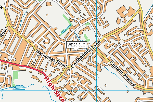 WD23 3LG map - OS VectorMap District (Ordnance Survey)