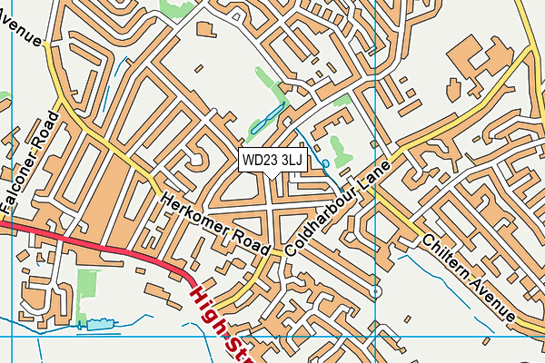 WD23 3LJ map - OS VectorMap District (Ordnance Survey)