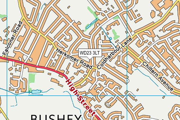 WD23 3LT map - OS VectorMap District (Ordnance Survey)