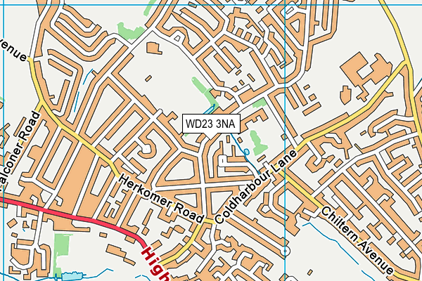 WD23 3NA map - OS VectorMap District (Ordnance Survey)