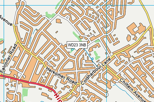WD23 3NB map - OS VectorMap District (Ordnance Survey)
