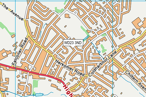 WD23 3ND map - OS VectorMap District (Ordnance Survey)