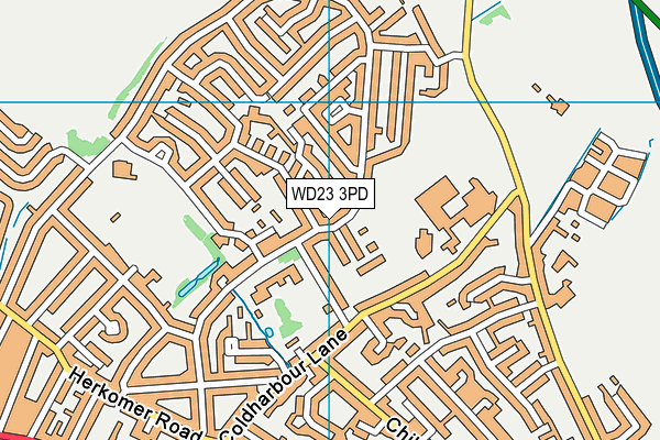 WD23 3PD map - OS VectorMap District (Ordnance Survey)
