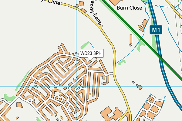 WD23 3PH map - OS VectorMap District (Ordnance Survey)