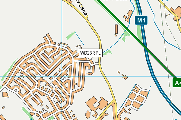 WD23 3PL map - OS VectorMap District (Ordnance Survey)