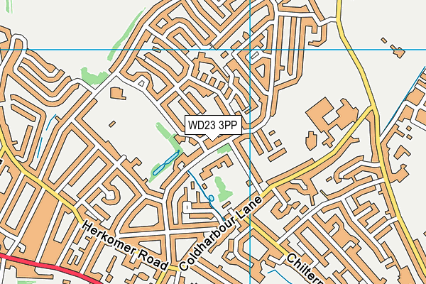 WD23 3PP map - OS VectorMap District (Ordnance Survey)