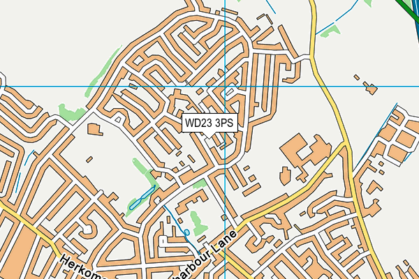 WD23 3PS map - OS VectorMap District (Ordnance Survey)