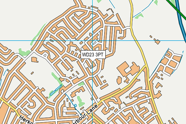 WD23 3PT map - OS VectorMap District (Ordnance Survey)