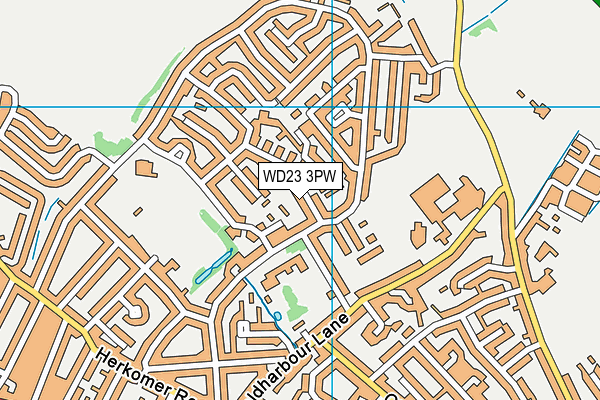 WD23 3PW map - OS VectorMap District (Ordnance Survey)