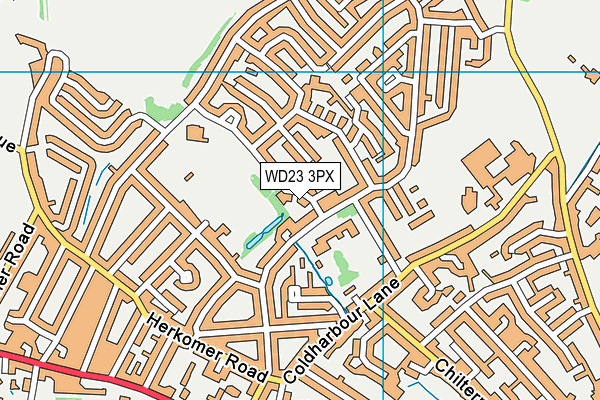 WD23 3PX map - OS VectorMap District (Ordnance Survey)
