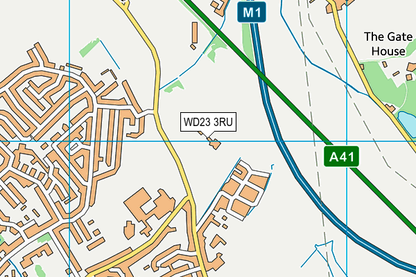 WD23 3RU map - OS VectorMap District (Ordnance Survey)