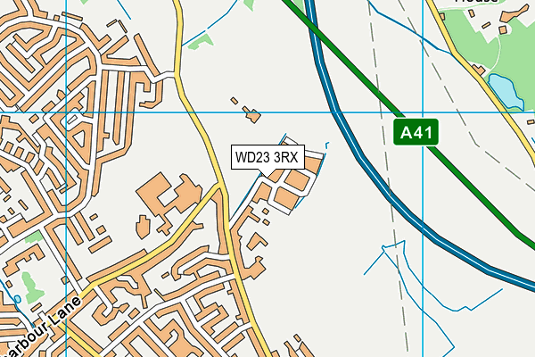 WD23 3RX map - OS VectorMap District (Ordnance Survey)