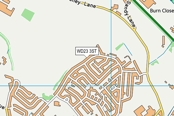 WD23 3ST map - OS VectorMap District (Ordnance Survey)