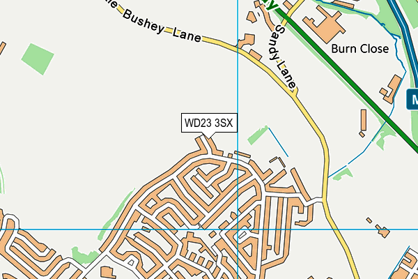 WD23 3SX map - OS VectorMap District (Ordnance Survey)