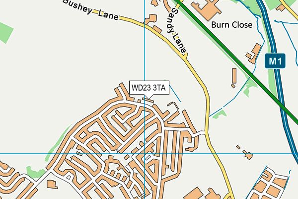 WD23 3TA map - OS VectorMap District (Ordnance Survey)