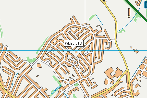 WD23 3TD map - OS VectorMap District (Ordnance Survey)