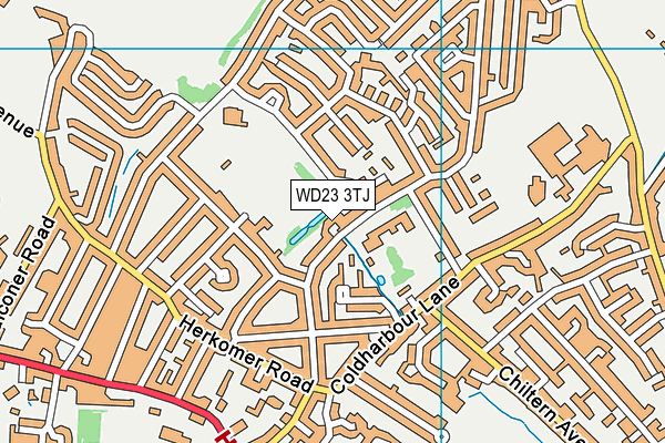 WD23 3TJ map - OS VectorMap District (Ordnance Survey)