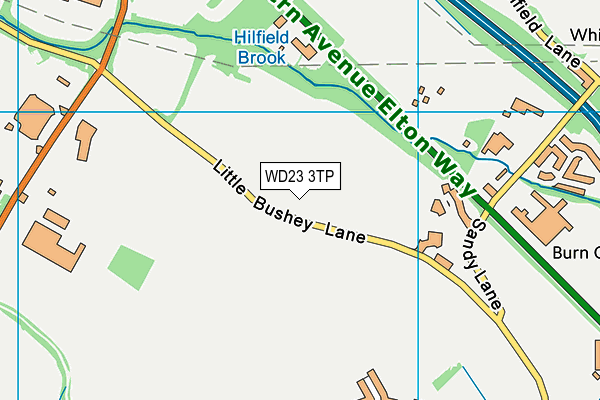 Little Bushey Playing Fields map (WD23 3TP) - OS VectorMap District (Ordnance Survey)