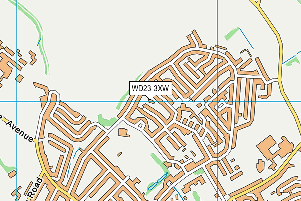 WD23 3XW map - OS VectorMap District (Ordnance Survey)