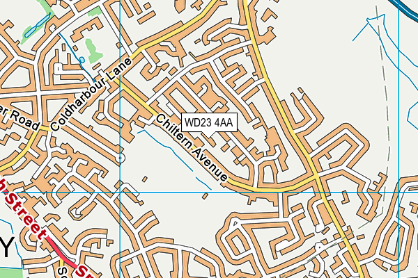 WD23 4AA map - OS VectorMap District (Ordnance Survey)