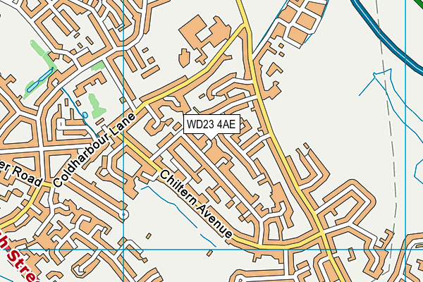 WD23 4AE map - OS VectorMap District (Ordnance Survey)