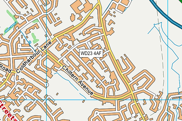 WD23 4AF map - OS VectorMap District (Ordnance Survey)