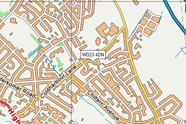 WD23 4DN map - OS VectorMap District (Ordnance Survey)