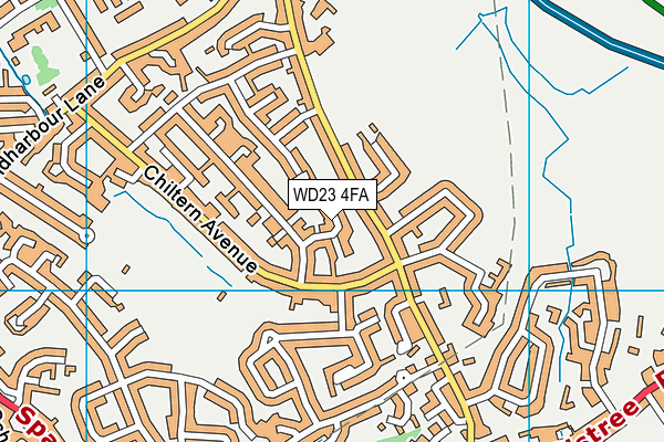 WD23 4FA map - OS VectorMap District (Ordnance Survey)