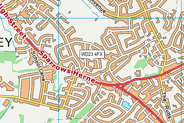 WD23 4FX map - OS VectorMap District (Ordnance Survey)