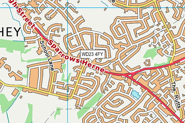 WD23 4FY map - OS VectorMap District (Ordnance Survey)