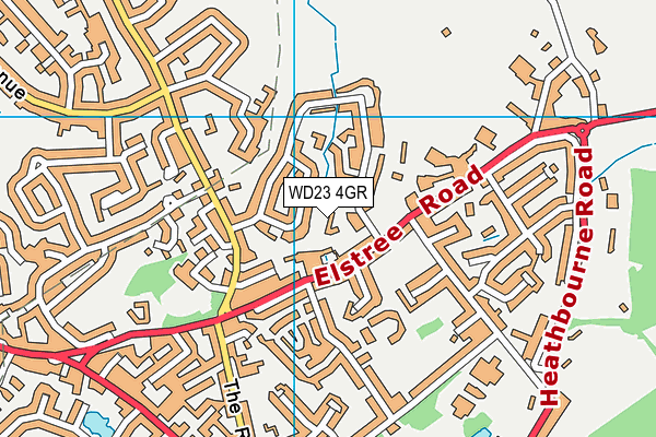 WD23 4GR map - OS VectorMap District (Ordnance Survey)