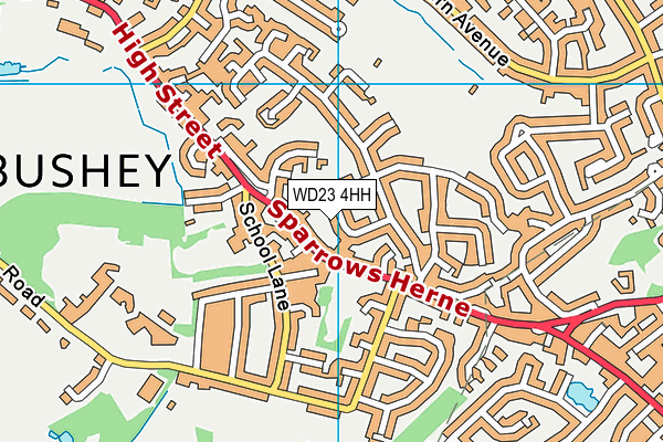 WD23 4HH map - OS VectorMap District (Ordnance Survey)